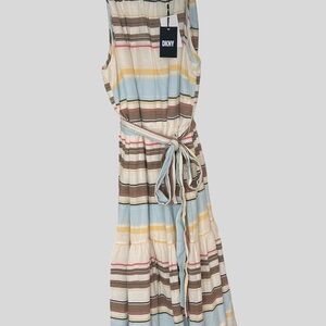 DKNY Cream and Brown Sleeveless Resort Sundress